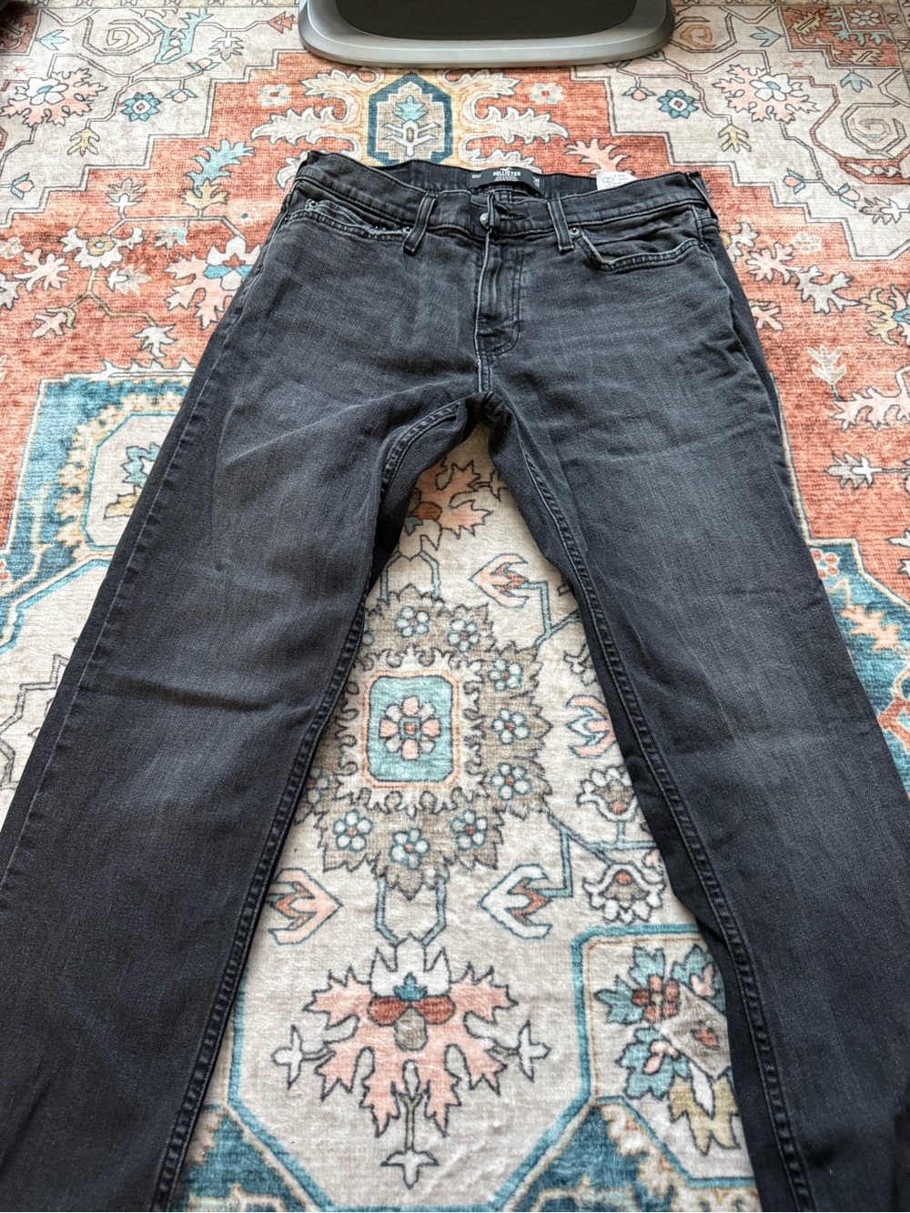 Hollister Men's Charcoal Slim Straight Jeans